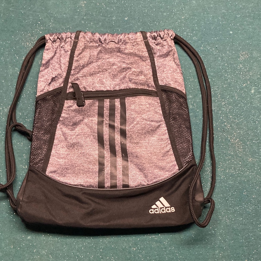 Adidas Black and Purple Backpack